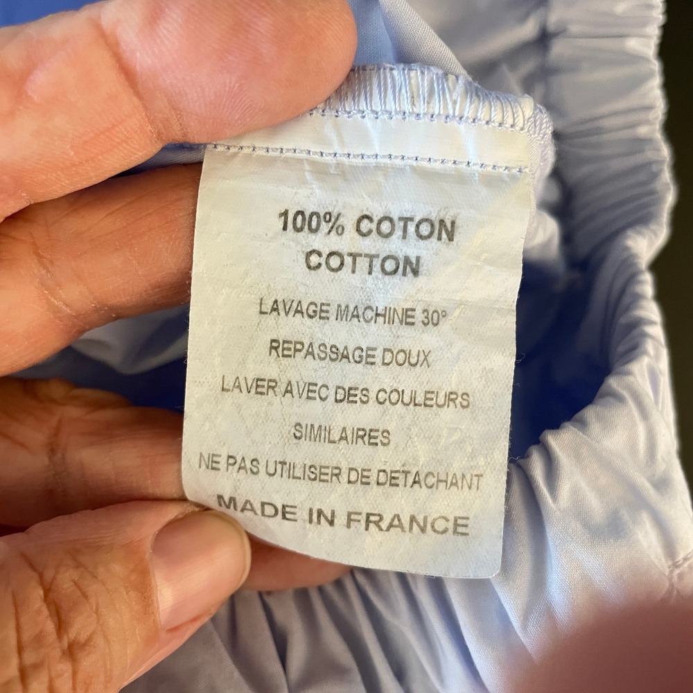 Manuelle Guibal Paris Pants Blue Cotton Wide Leg Elastic Waist France Sz S - Picture 4 of 8